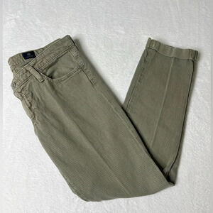 Adriano Goldschmeid AG Sz 27R Stilt Cigarette Roll Up Stripe Khaki Low Rise Crop